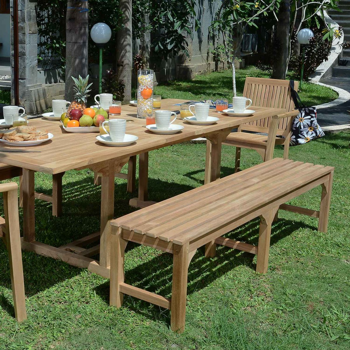 Banc en teck massif Melbourne 180 cm (sans dossier) naturel, TECK ATTITUDE