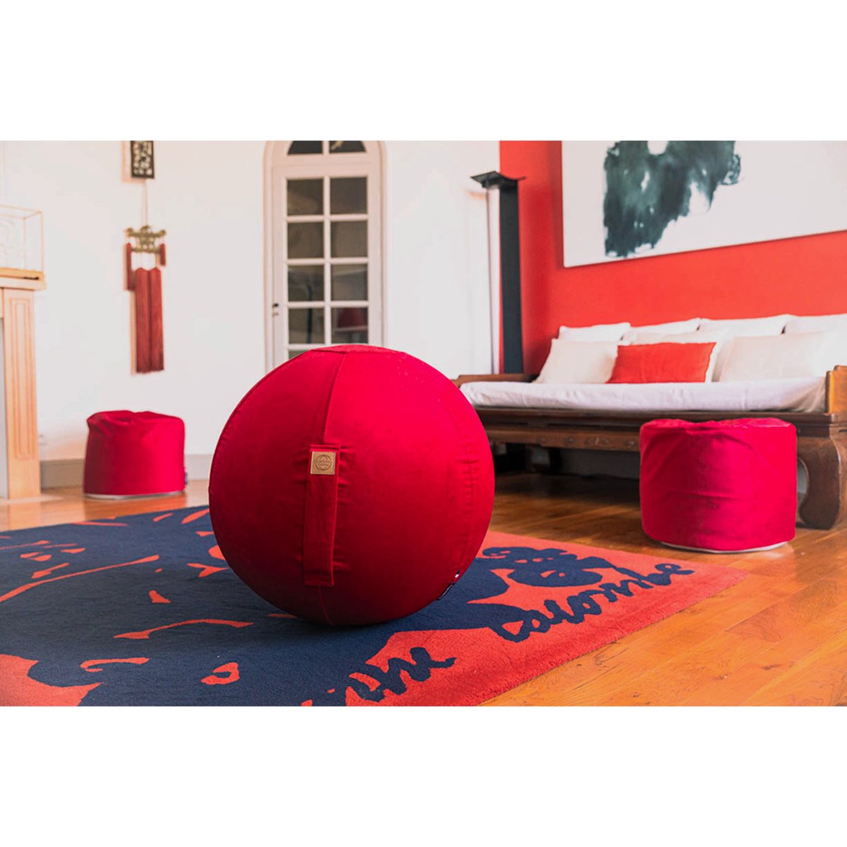 Balle d'assise gonflable CELESTE VELOURS rouge scarlett, JUMBO BAG