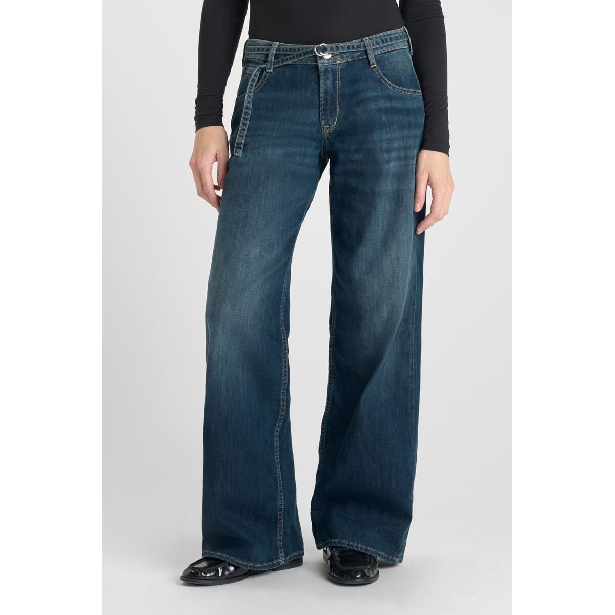 Jeans loose, large wide leg , longueur 34 blue, LE TEMPS DES CERISES