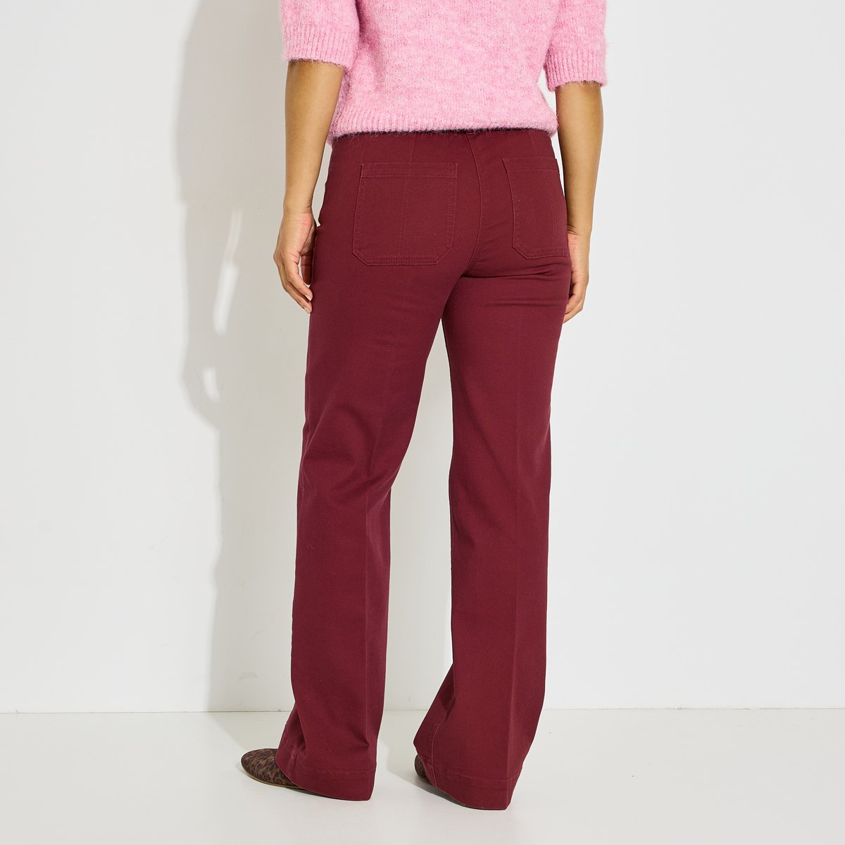 Jean flare GENOVA F02 orange bordeaux, GRAIN DE MALICE