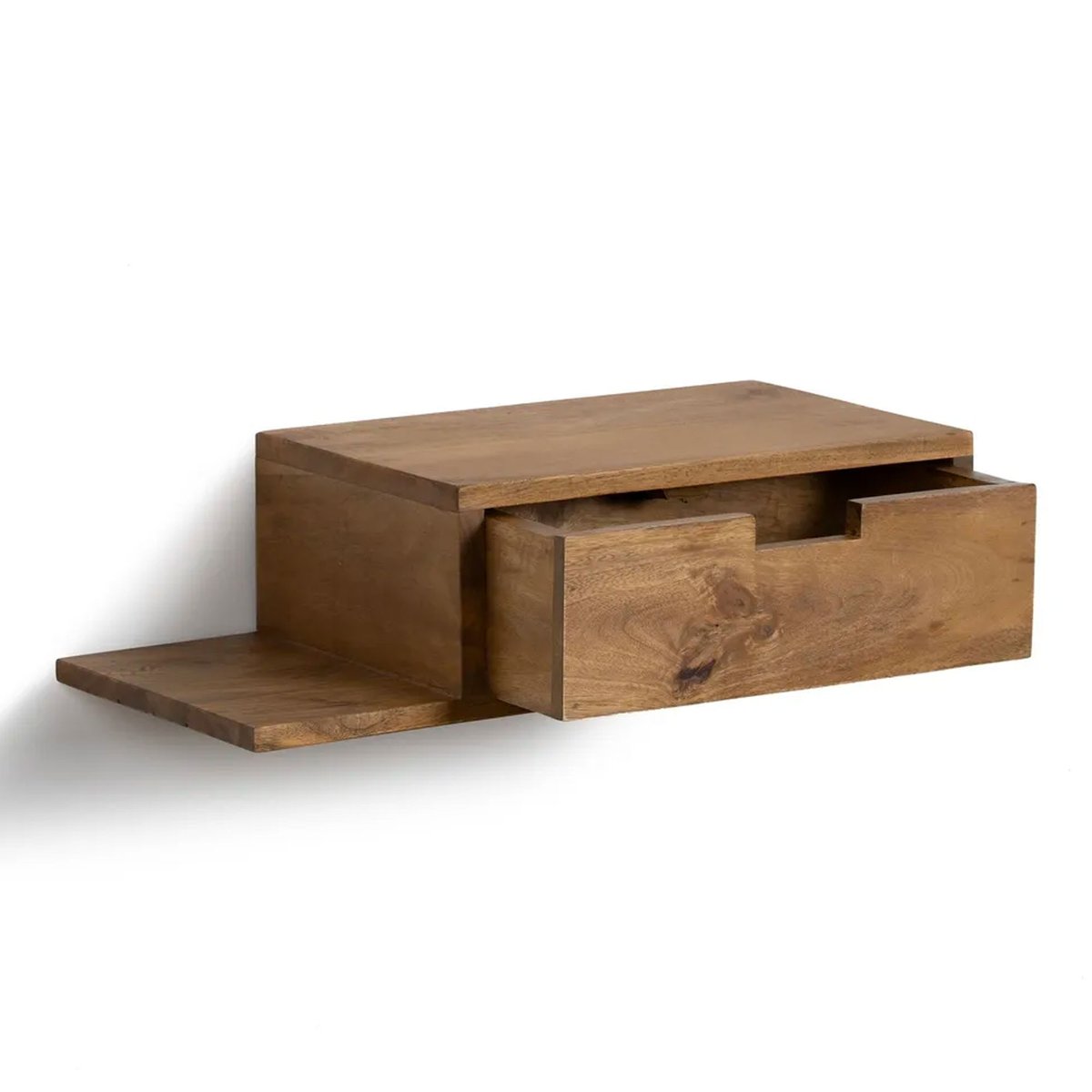 Set de 2 tables de chevet murales en bois de manguier 55x25x15cm bois, WADIGA
