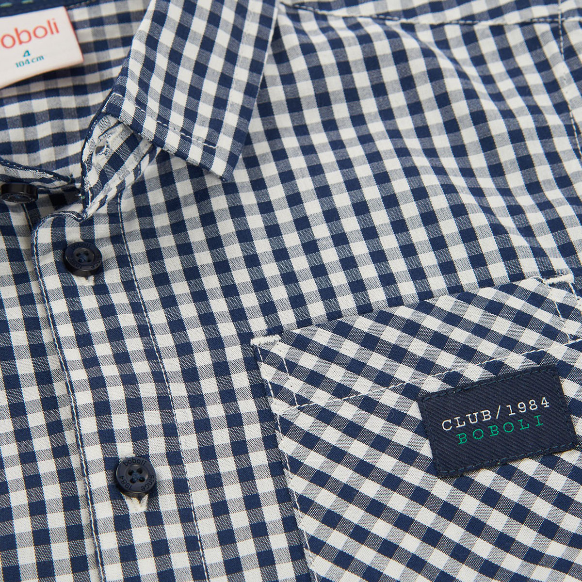 Chemise garçon popeline à carreaux multicolore, BOBOLI