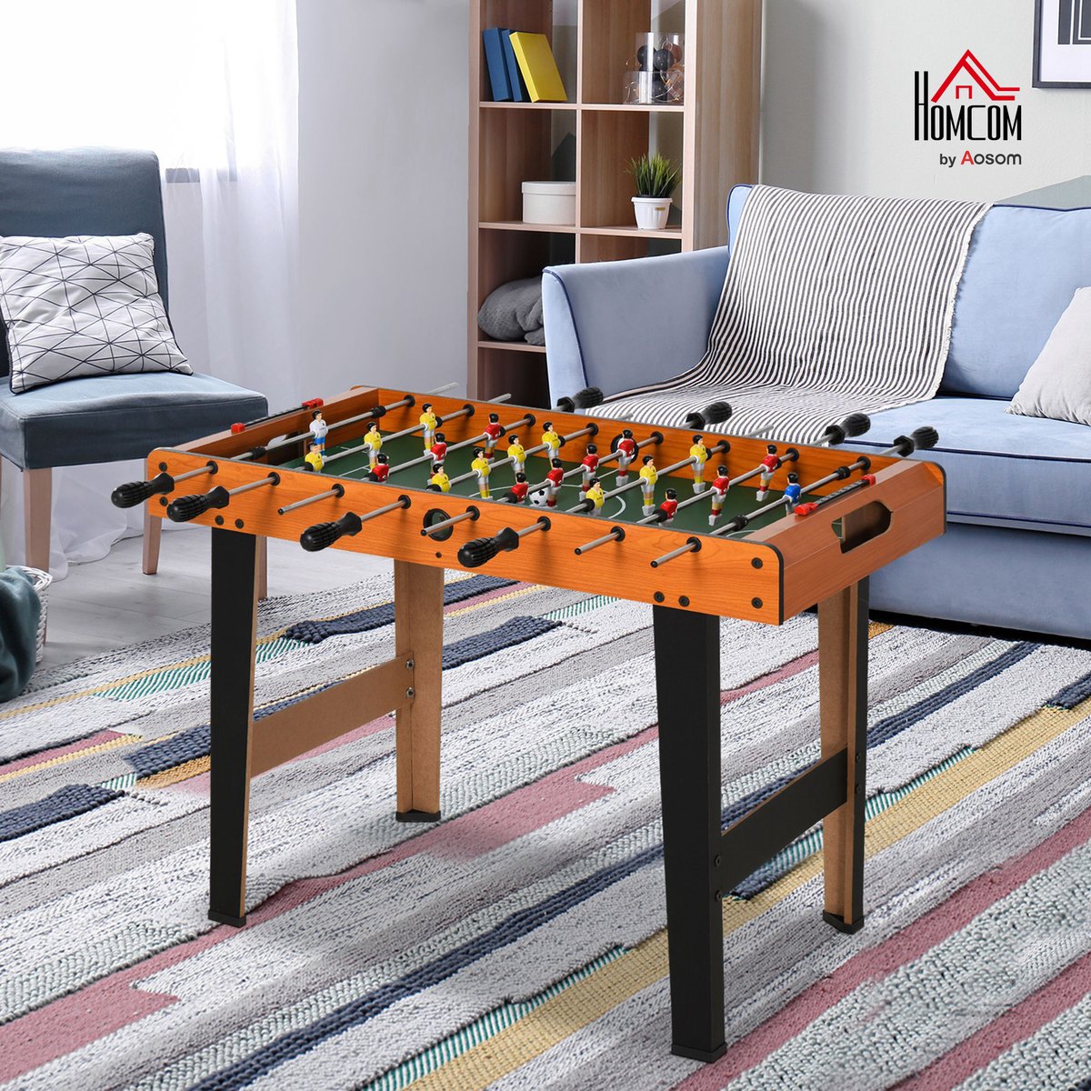 Mini Table Football MDF Bois naturel orange, HOMCOM