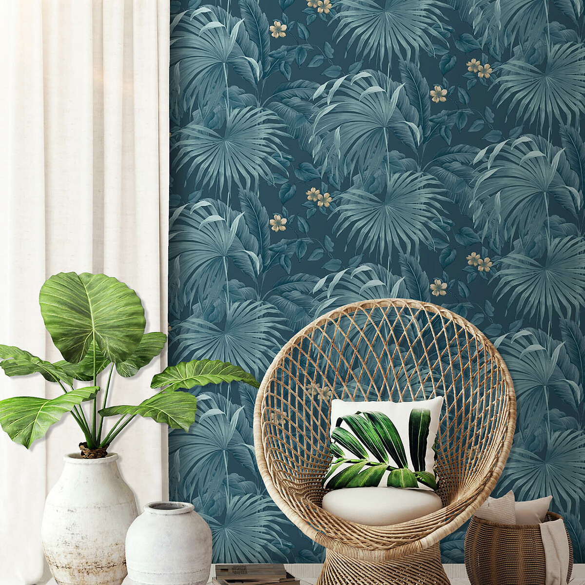 Papel de parede Sejours & Chambre 112208, INTERELIFE azul, INTERELIFE