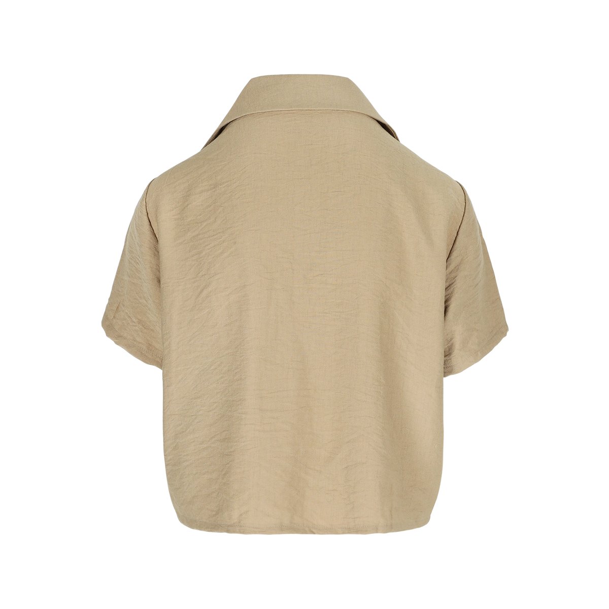 Chemise courte avec boutons beige coffee, LOLALIZA