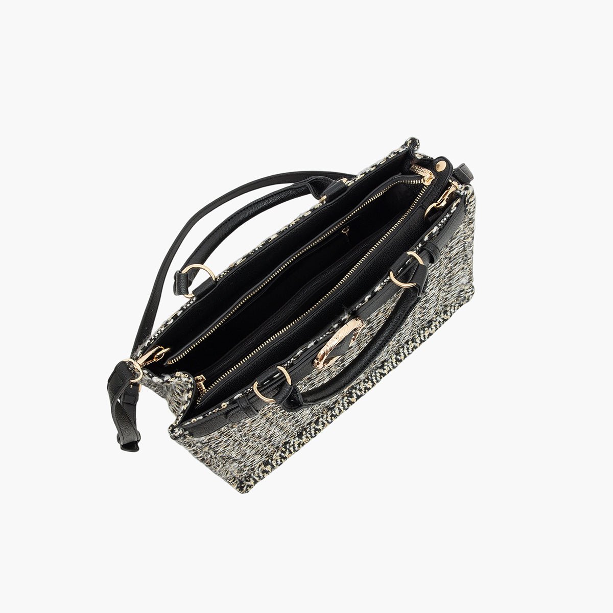 Grand sac shopper noir Toundra doré, LOLLIPOPS