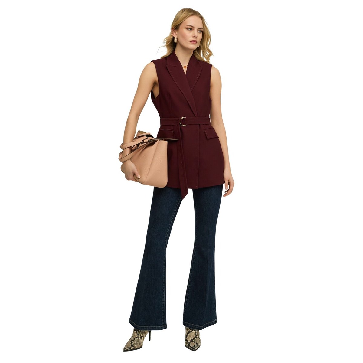 Jean flare push-up en denim bleu, MOTIVI