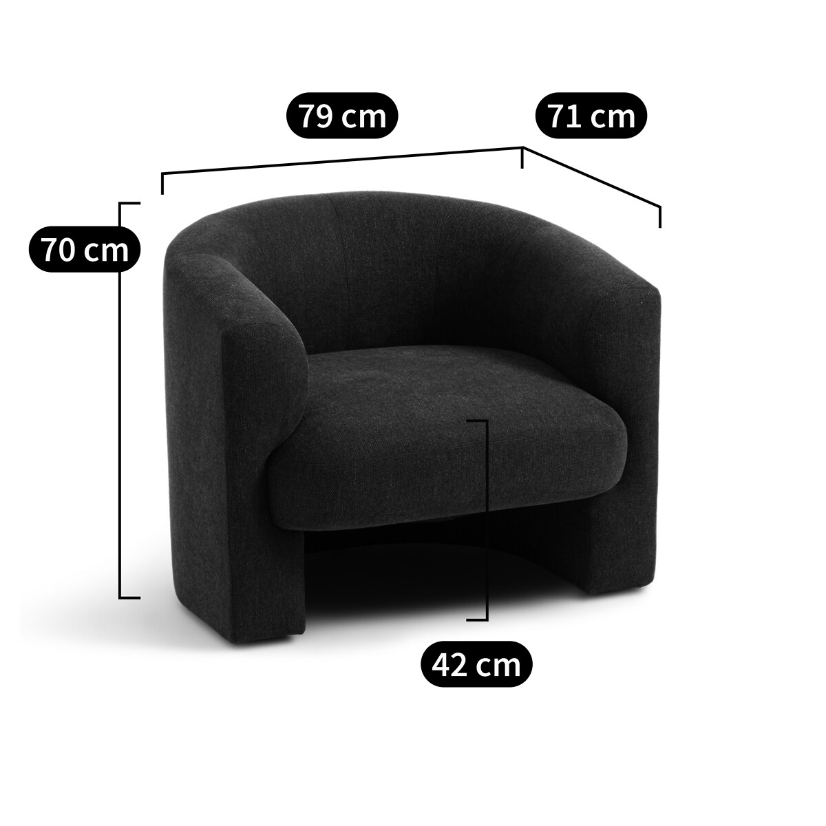 Fauteuil rétro tissu texturé, Nolami vert forêt, LA REDOUTE INTERIEURS