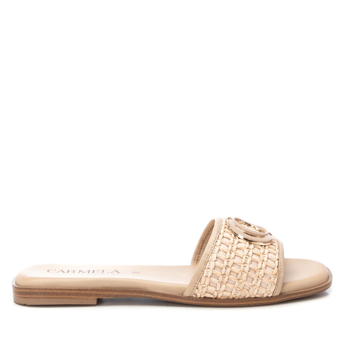 Sandale Plaine Décontractée beige, CARMELA