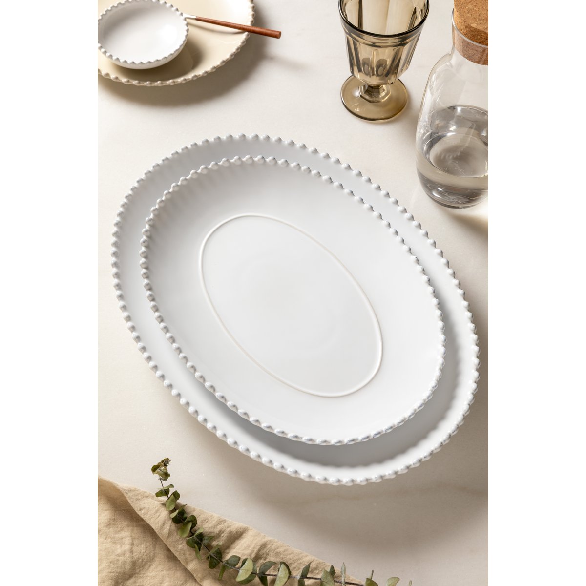 Plat Ovale Grand Pearl blanc, COSTA NOVA