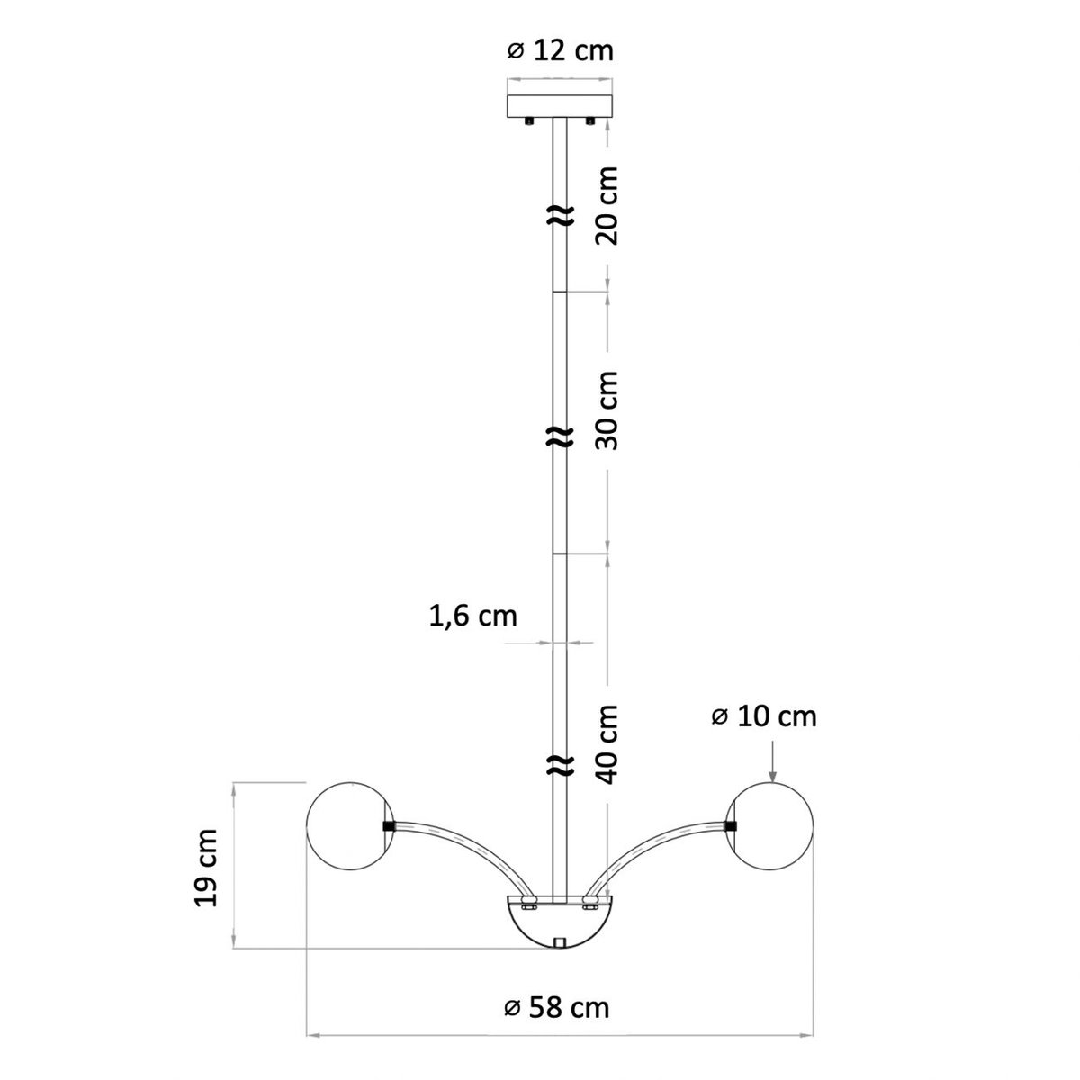 Somptueuse suspension - GALA doré / laiton, KOSILUM