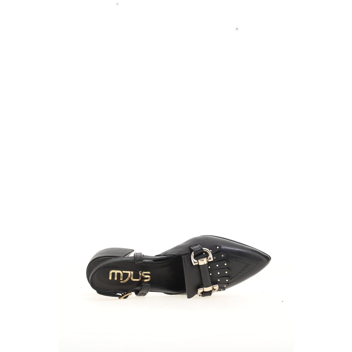 Ballerines slingback pointues en cuir noir, MJUS