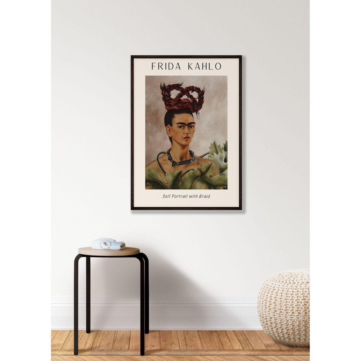 Affiche Frida Kahlo « Self Portrait with Braid » blanc, L'AFFICHERIE