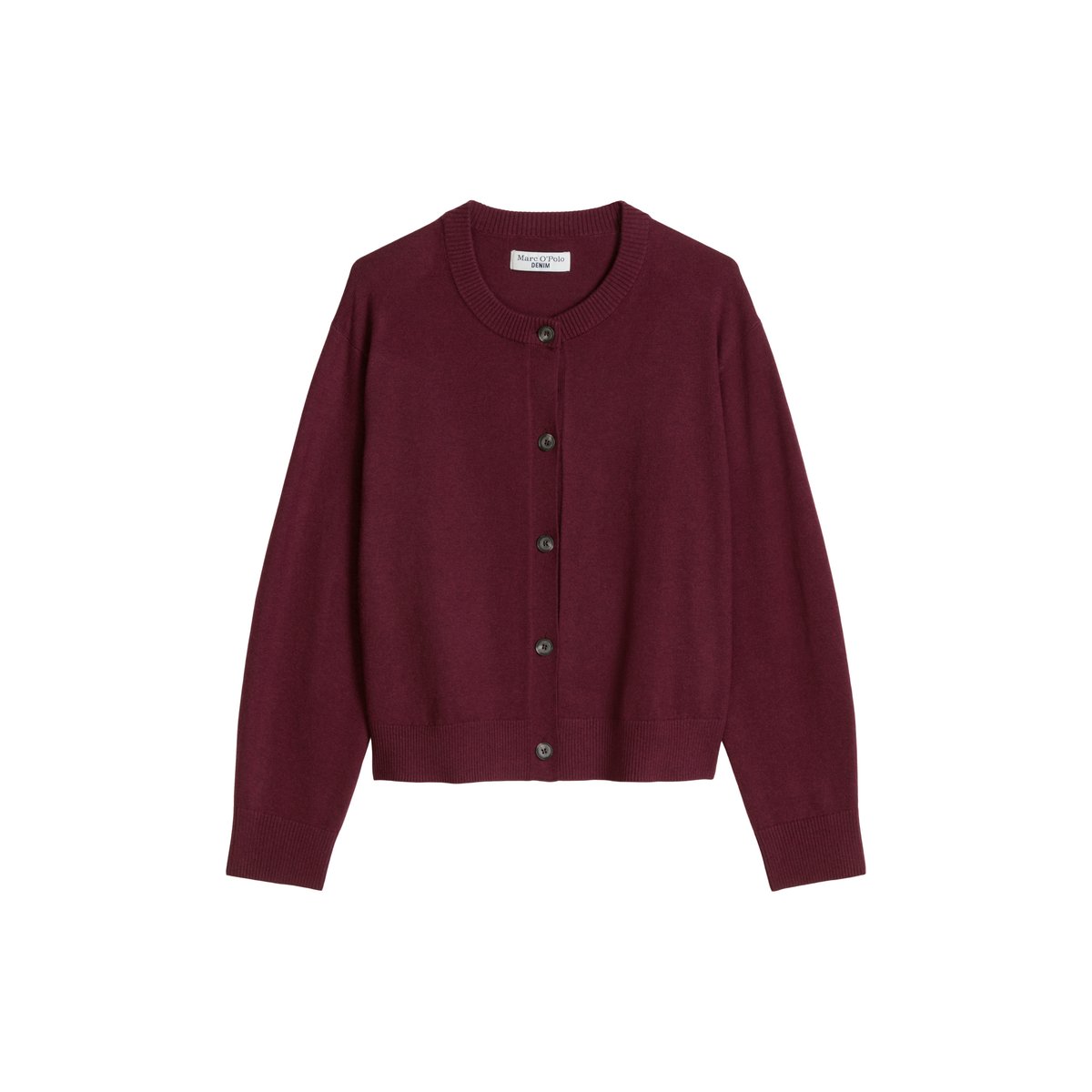 Cardigan coupe classique en Soft Cotton Stretch rouge, MARC O’POLO DENIM
