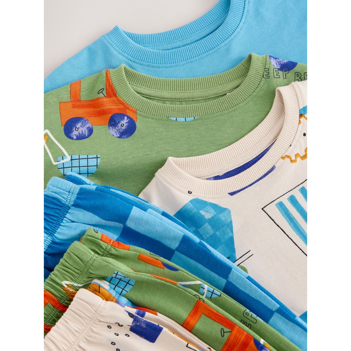 Pyjama oversize à manches longues, lot de 3 bricoleur brillant, NEXT