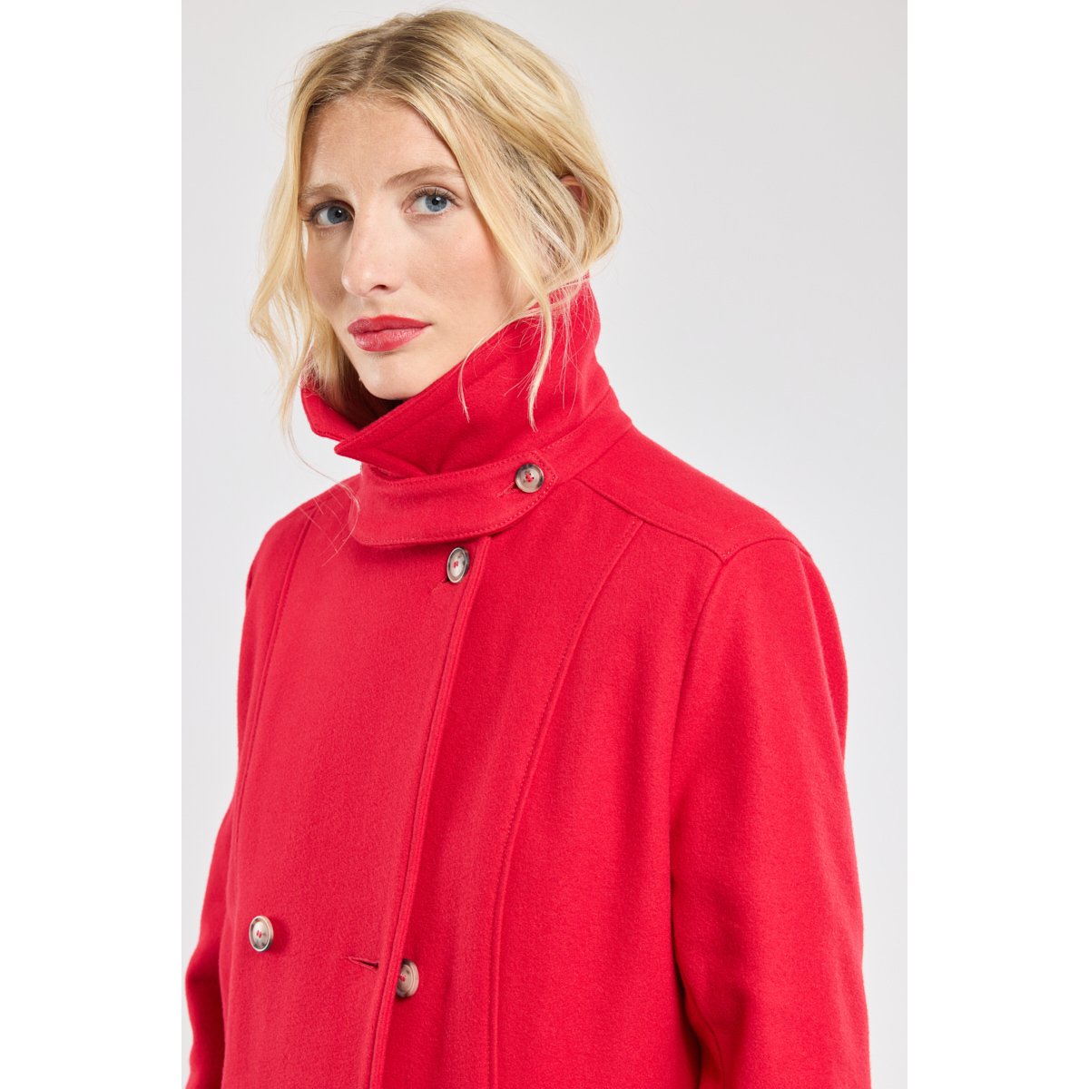 Caban double boutonnage en laine carmin h24, ARMOR-LUX