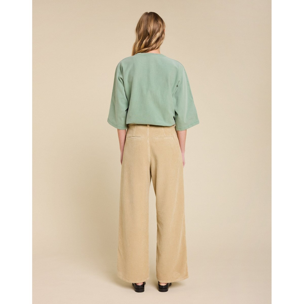 Pantalon JANE VELOURS BISCOTT beige, PULLIN