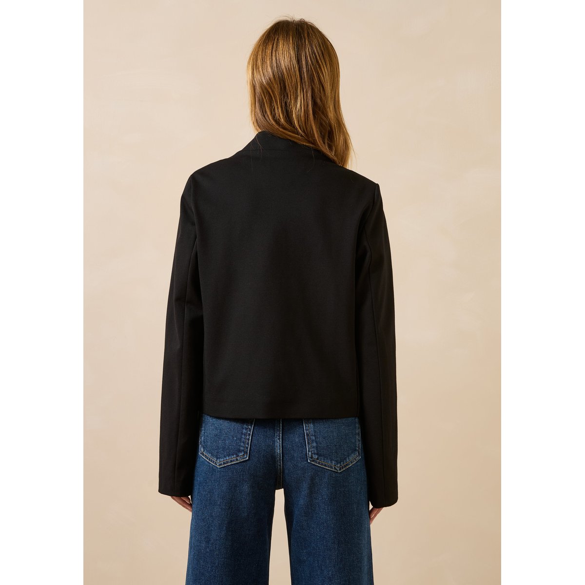 Veste manches longues col mao noir, LA FEE MARABOUTEE