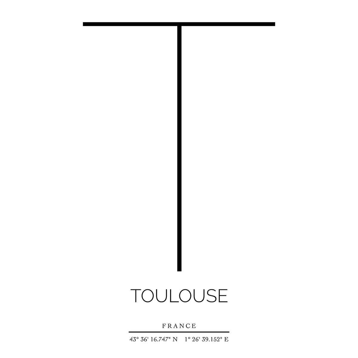 Tableau Toulouse tableau alu dibond, HEXOA