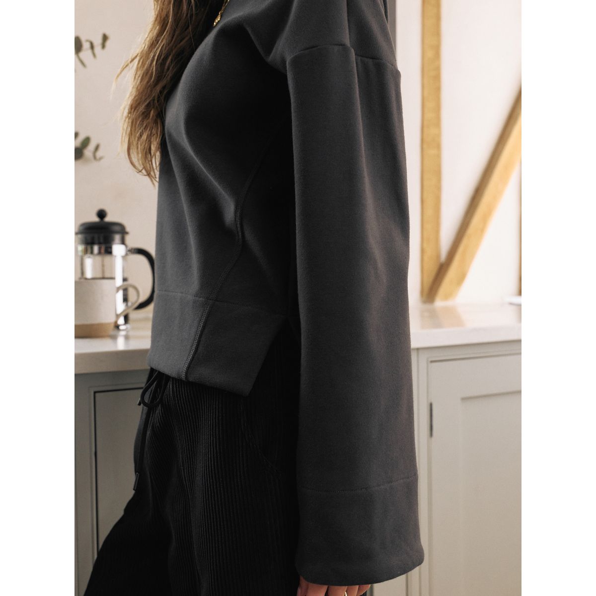 Sweatshirt en polaire noir, NEXT