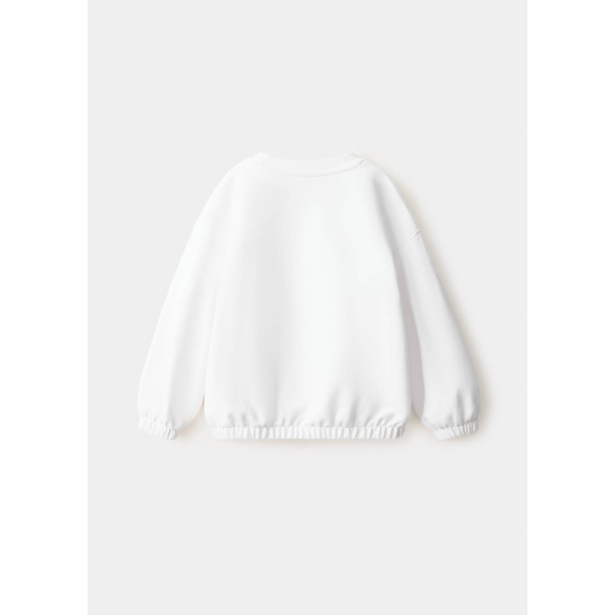 Sweat imprimé à ourlet froncé blanc cassé, MANGO BABY