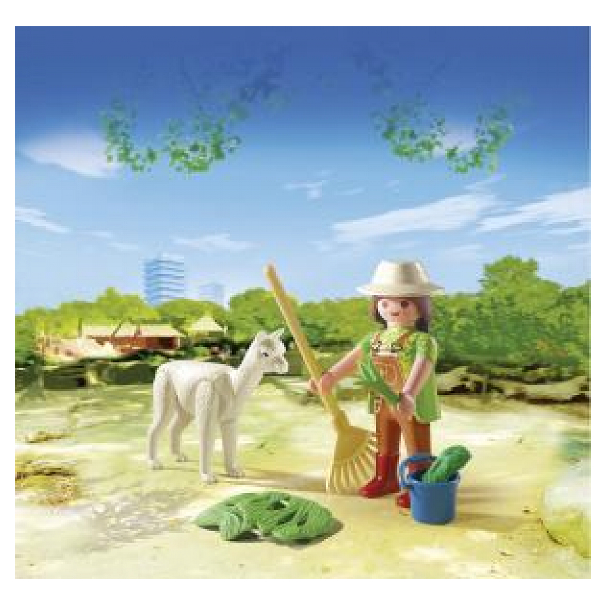 4944 Oeuf de Paques Soigneur avec bébé alpaga couleur unique, PLAYMOBIL
