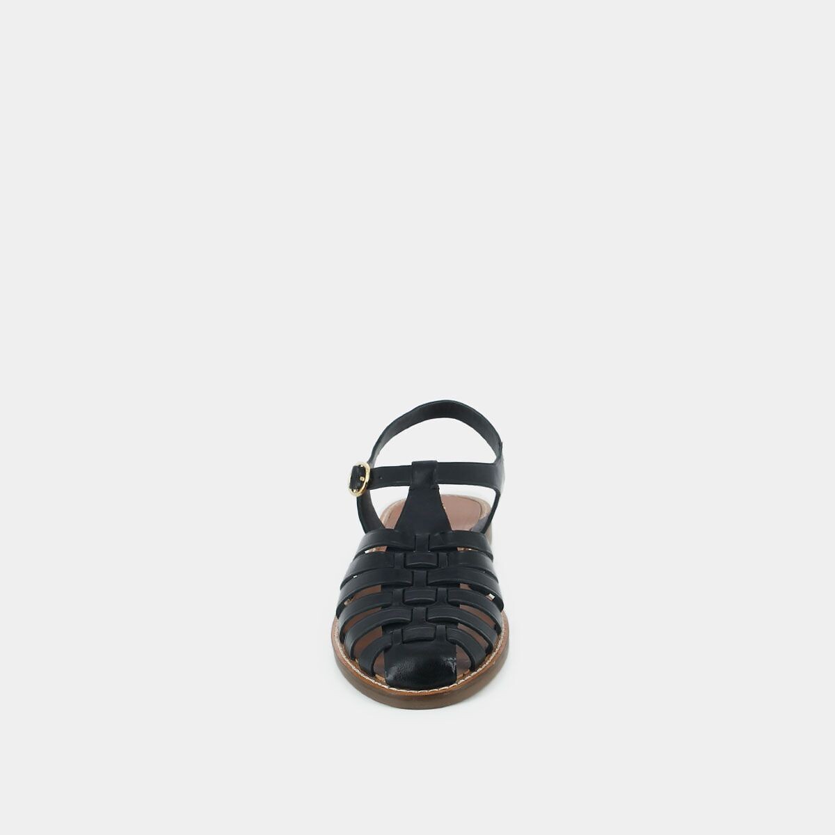 Sandales en cuir fisherman Wolf noir, JONAK
