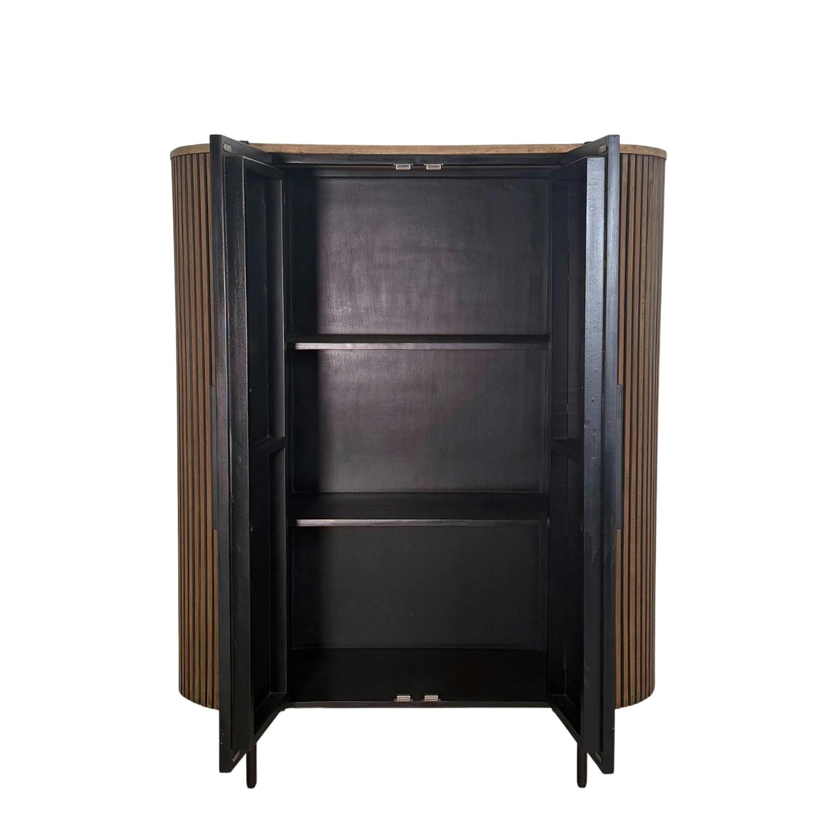 Buffet haut 2 portes côtés arrondis bois naturel TRANI bois naturel, PIER IMPORT