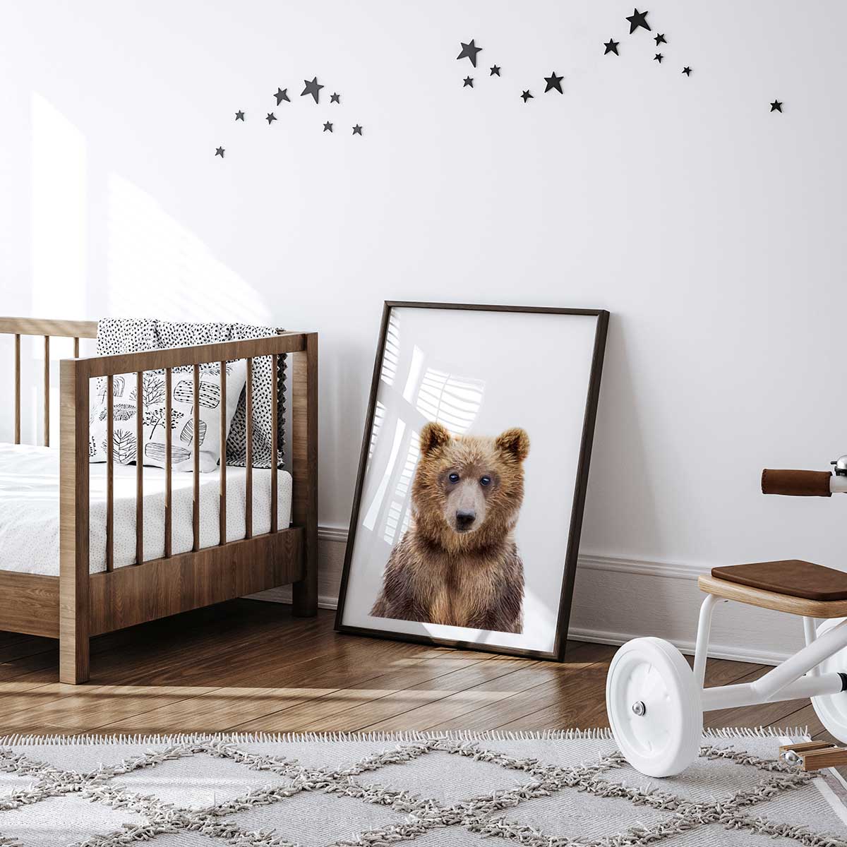 Affiche enfant bébé ours affiche seule, HEXOA