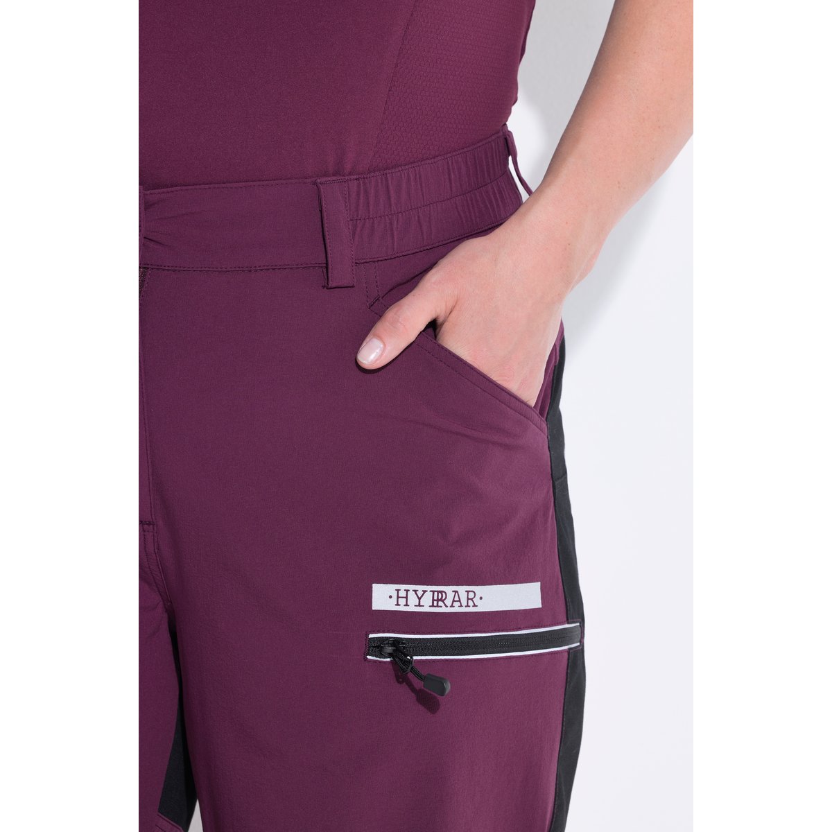 Pantalon de trekking hybride HYPRAR cerise noire, ULLA POPKEN