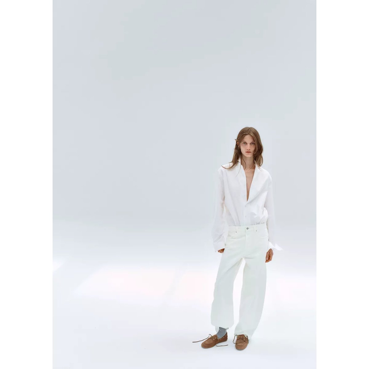 Jean balloon taille normale blanc cassé, MANGO