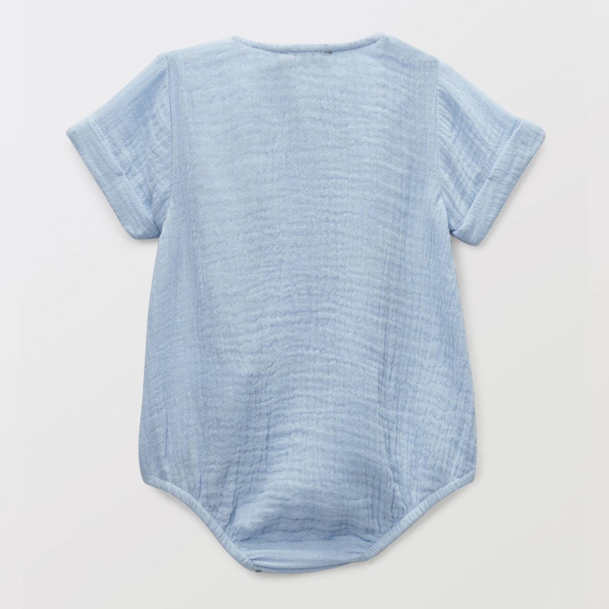 Barboteuse brodée manches courtes en coton BIO GOTS angelot, BOUT'CHOU
