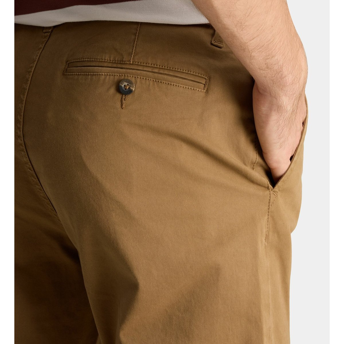 Pantalon chino kutdroit droit coton bio marron chesnut, GALERIES LAFAYETTE