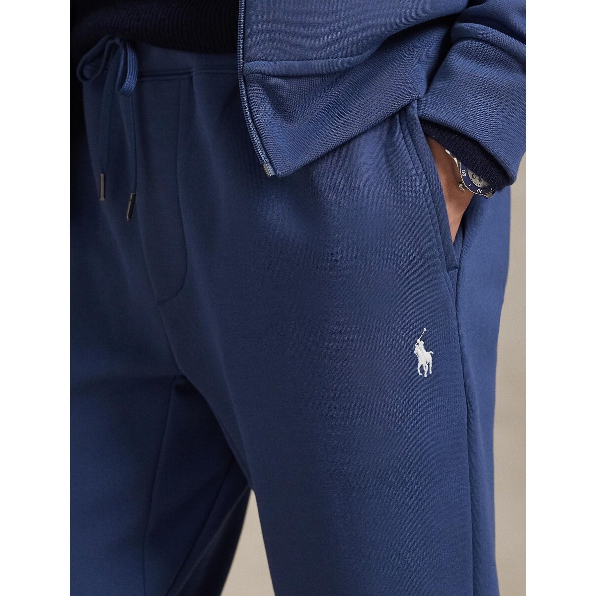 Pantaloni da jogging aderenti Pony Player ricamato blu marino, POLO RALPH LAUREN