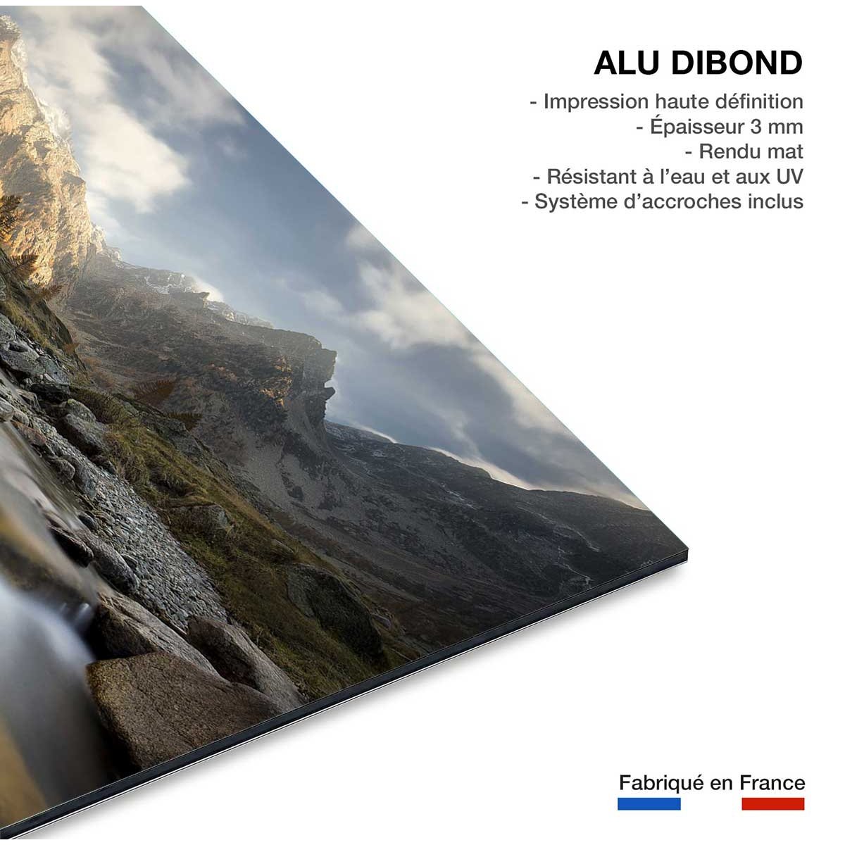 Tableau Rivière des Alpes tableau alu dibond, HEXOA