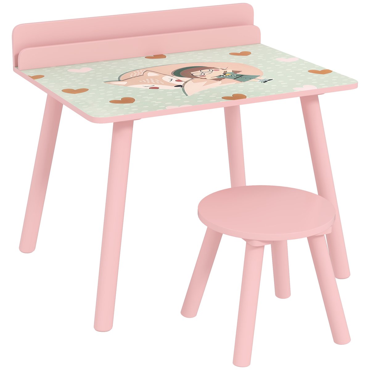 Ensemble table et chaises pour enfants MDF rose, AIYAPLAY