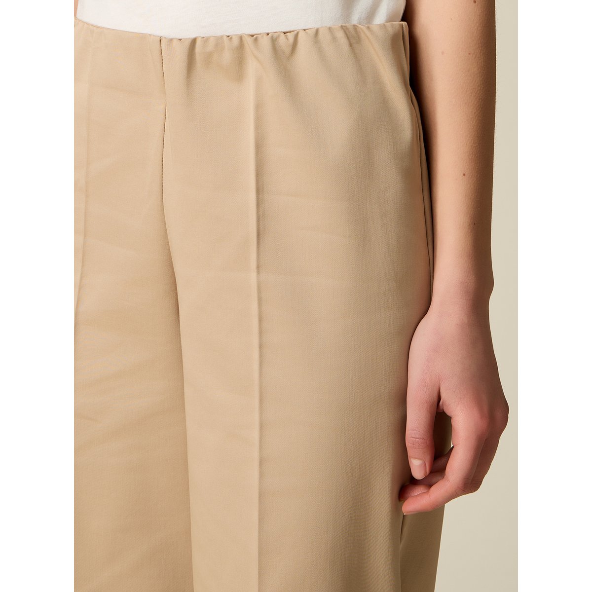 Pantalon cropped beige, OLTRE