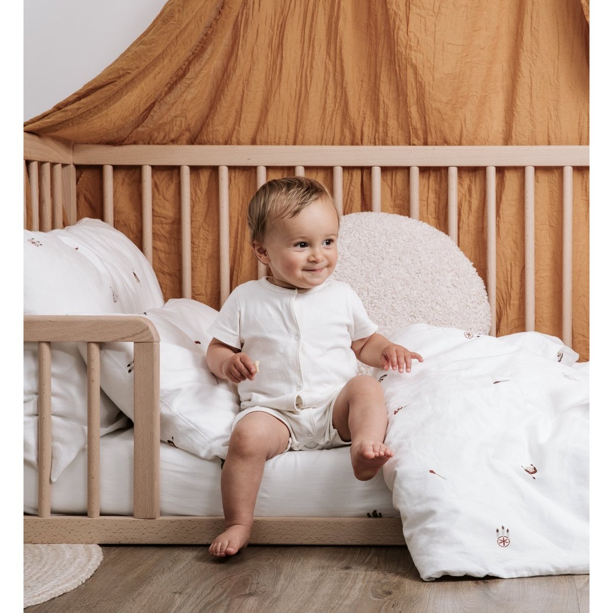 Housse de couette bébé en coton bio, PETITE PLUME petite plume, KADOLIS