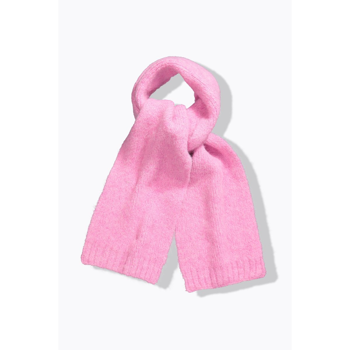 Écharpe en tricot côtelé, douce et moelleuse framboise, ULLA POPKEN