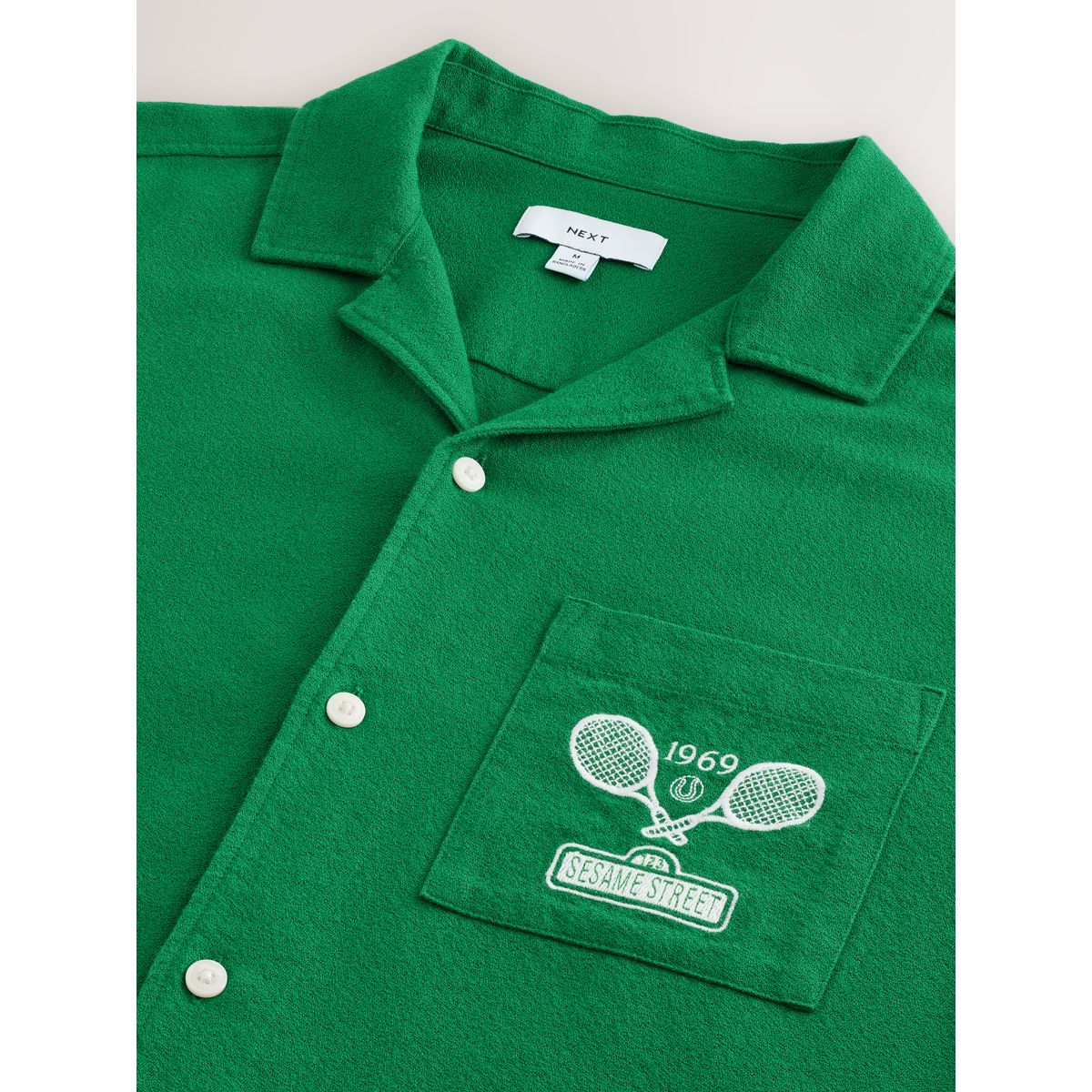 Chemise manches courtes à imprimé sésame vert, NEXT