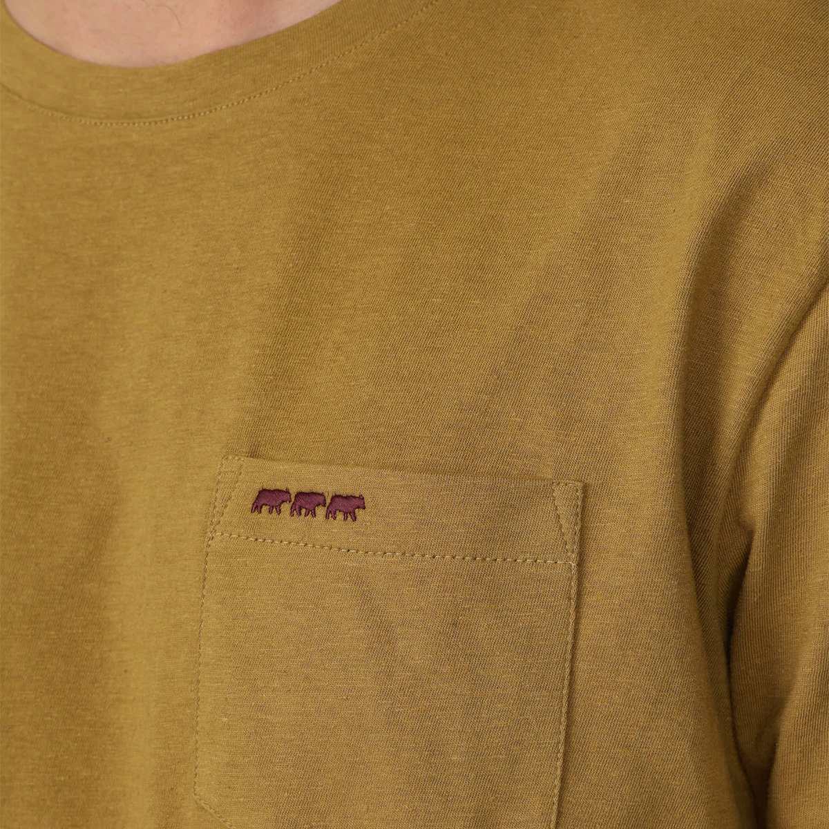 T-shirt poche poitrine camel, MISE AU GREEN