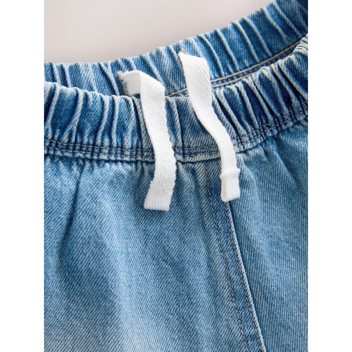 Jean large coupe tonneau teinte bleu moyen, NEXT