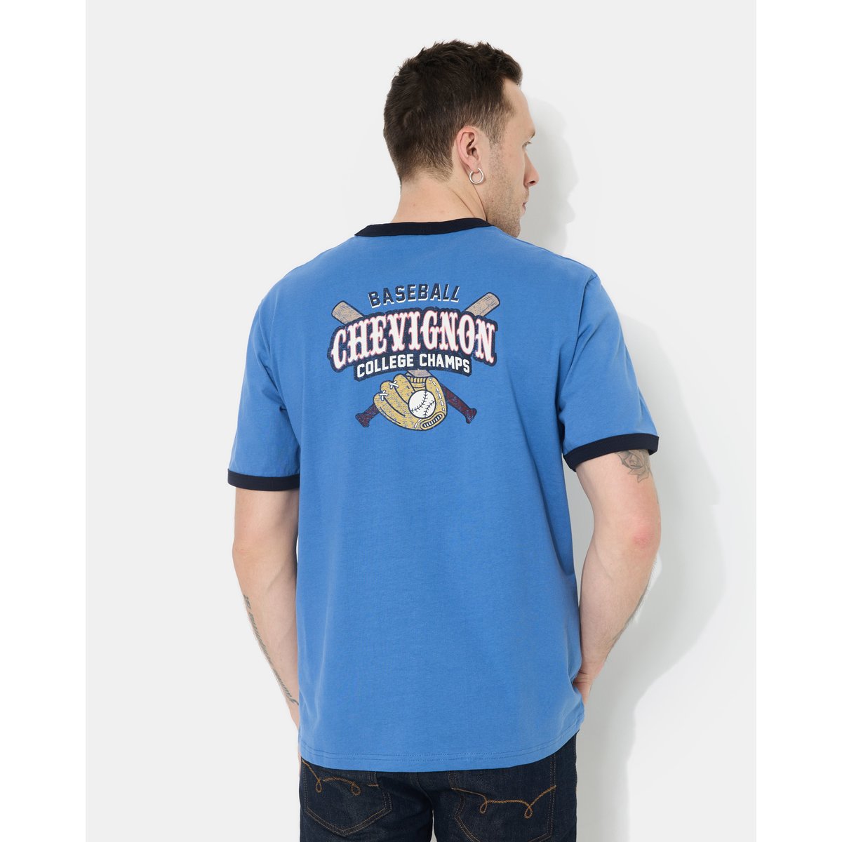 T-Shirt en coton DIXIT bleu, CHEVIGNON