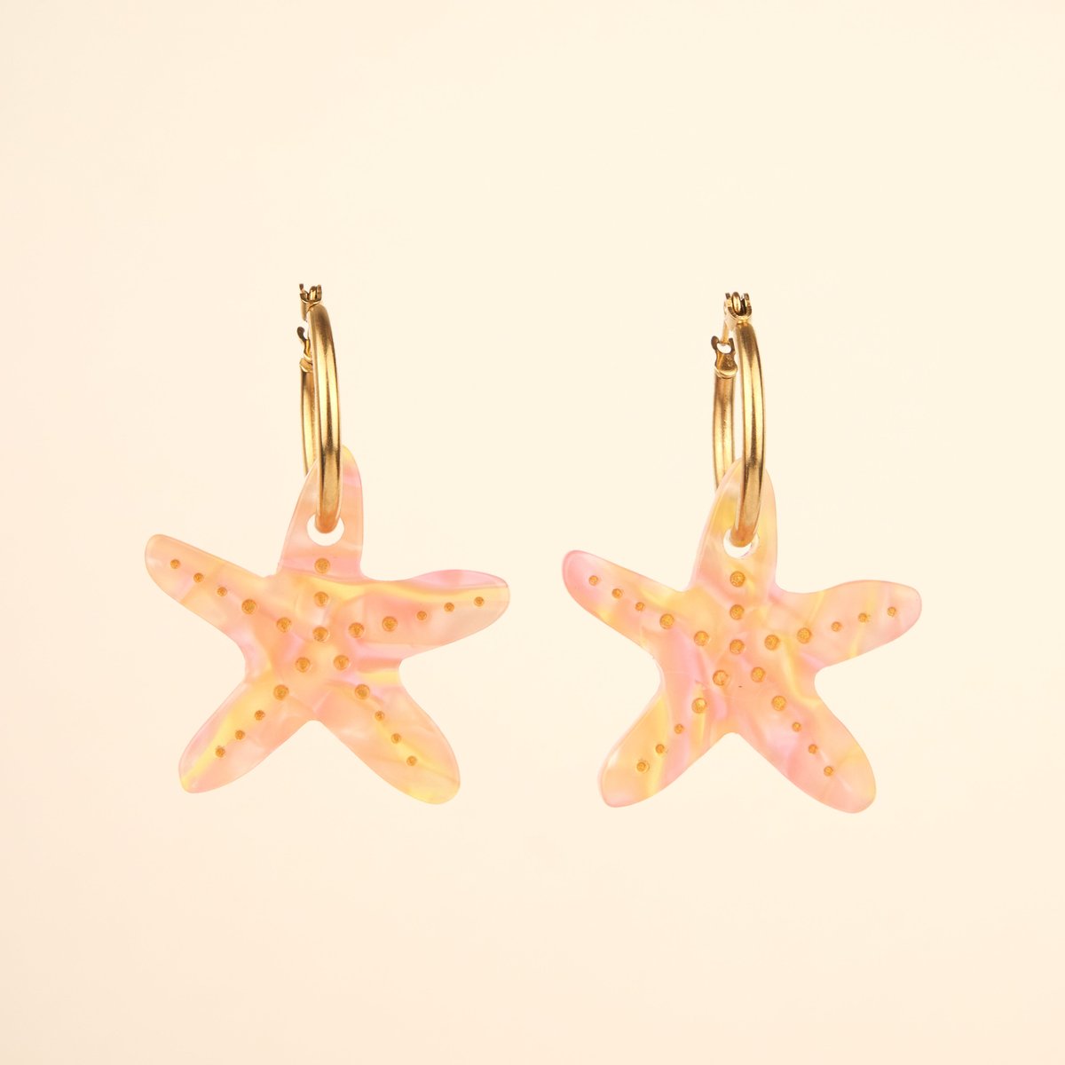 Boucles d'oreilles ETOILE DE MER orange, COUCOU SUZETTE