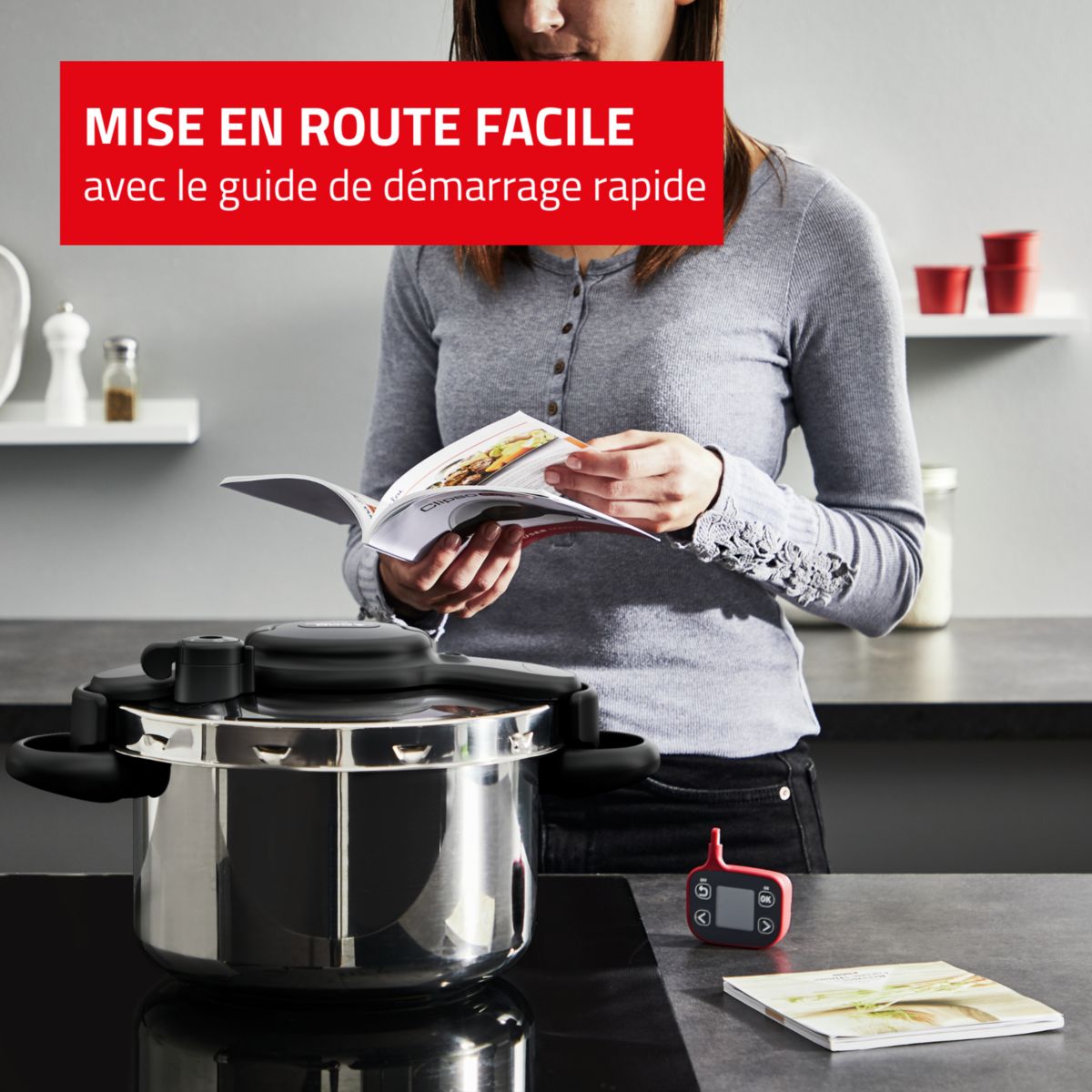 Autocuiseur Clipso Minut Now+ 6L P4900750 gris, SEB
