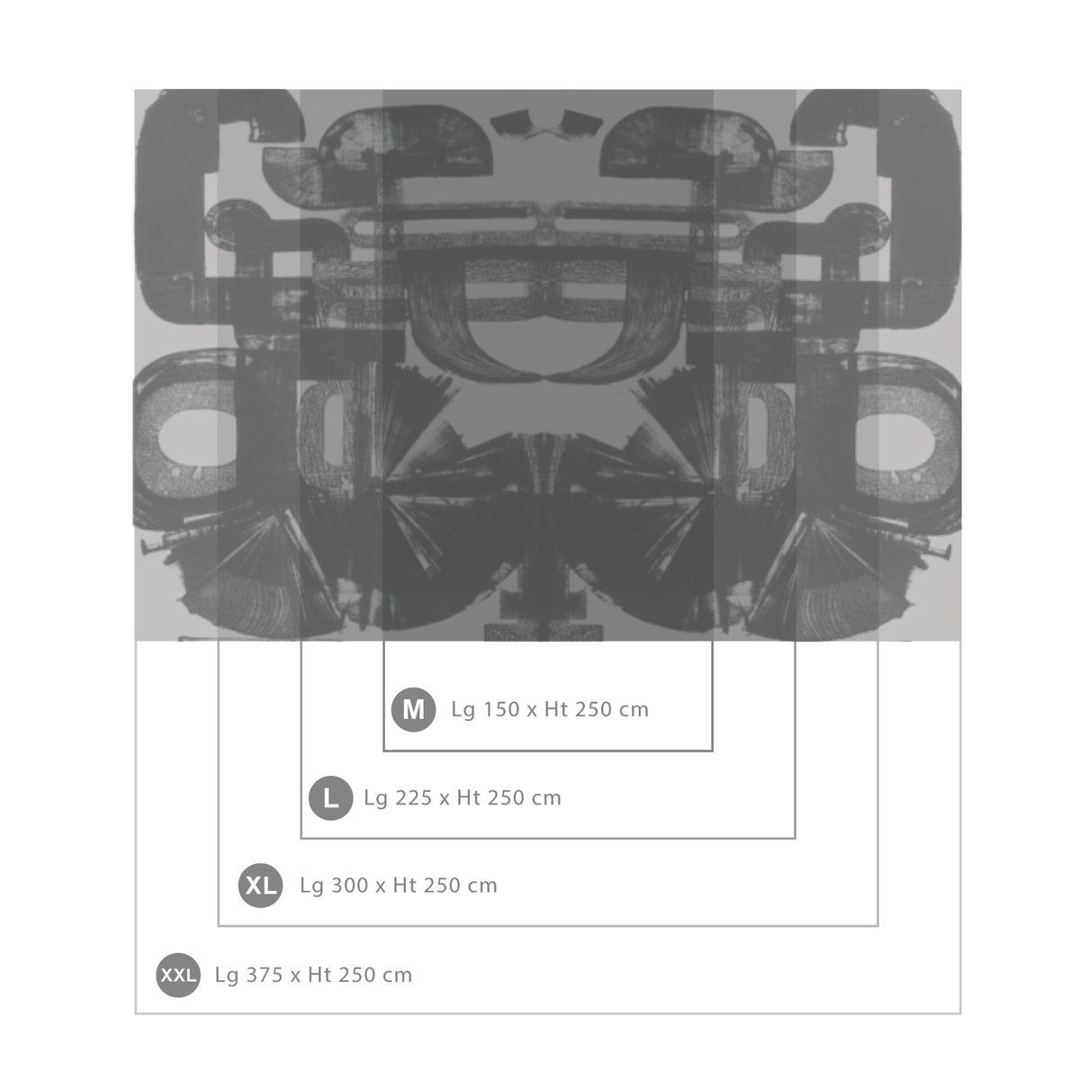 Papier peint panoramique Totem, Gris 300 x 250cm gris, ACTE DECO