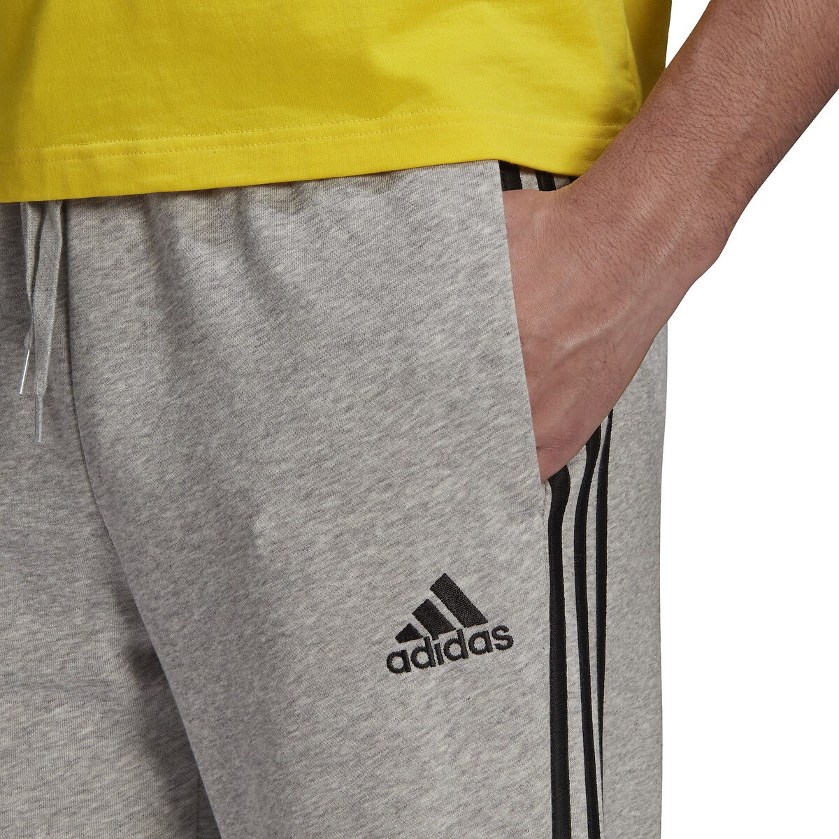 Bas de survêtement 3 bandes en French Terry gris chiné, adidas Performance