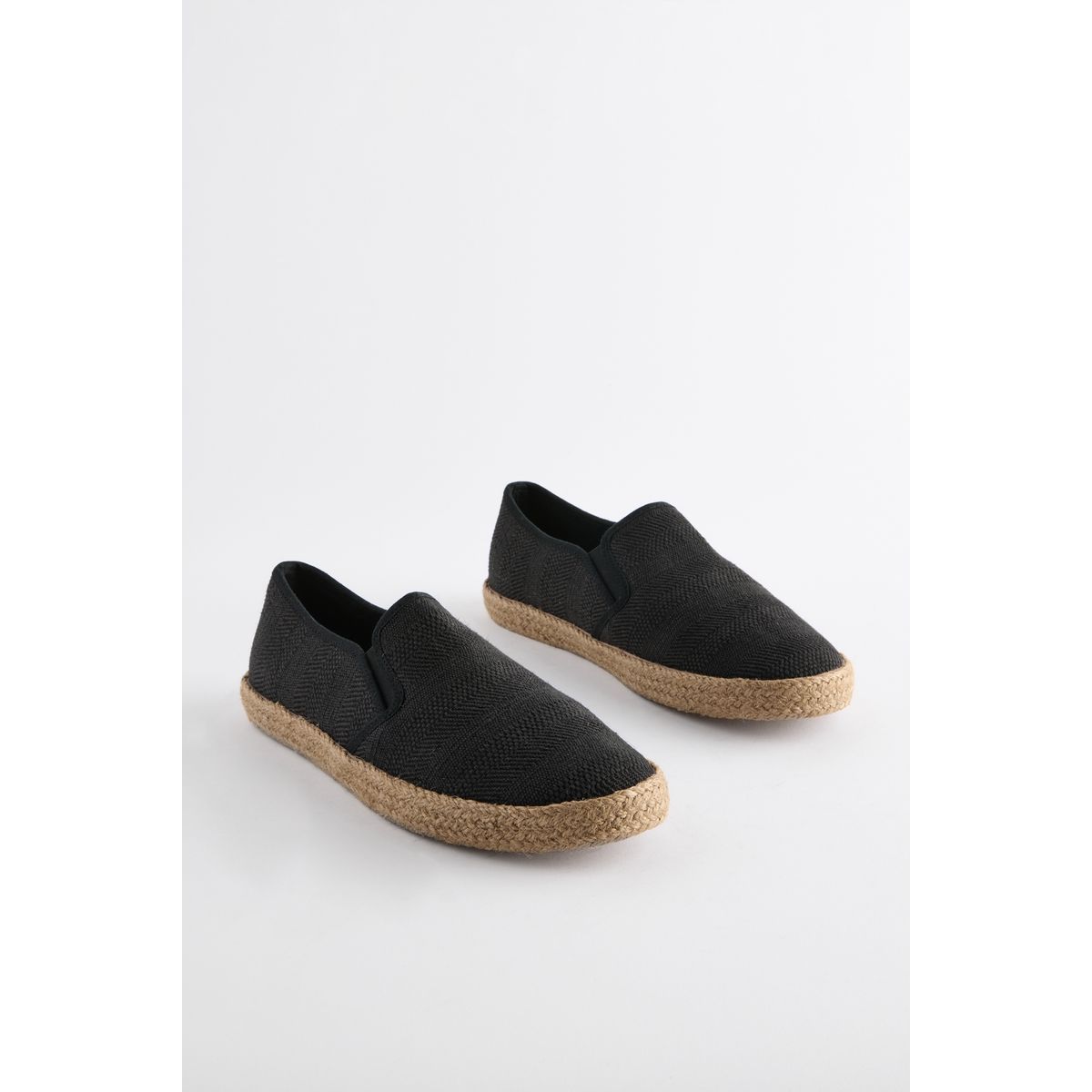 Espadrilles texturées coupe classique noir, NEXT