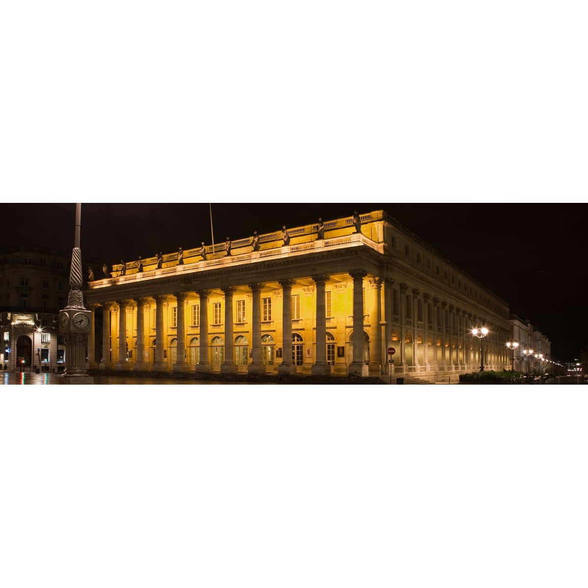 Tableau Mural Grand Théatre De Bordeaux Nuit CONTEMPORAIN URBAIN tableaux sur toile-noir, CEANOTHE