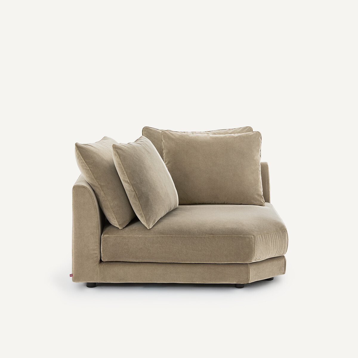 Modulares Ecksofa in stonewashed Velours, TIBERIO shiitakegrau, AM.PM